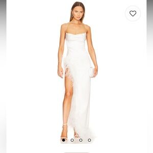 Retrofete Priscilla Feather Dress in White